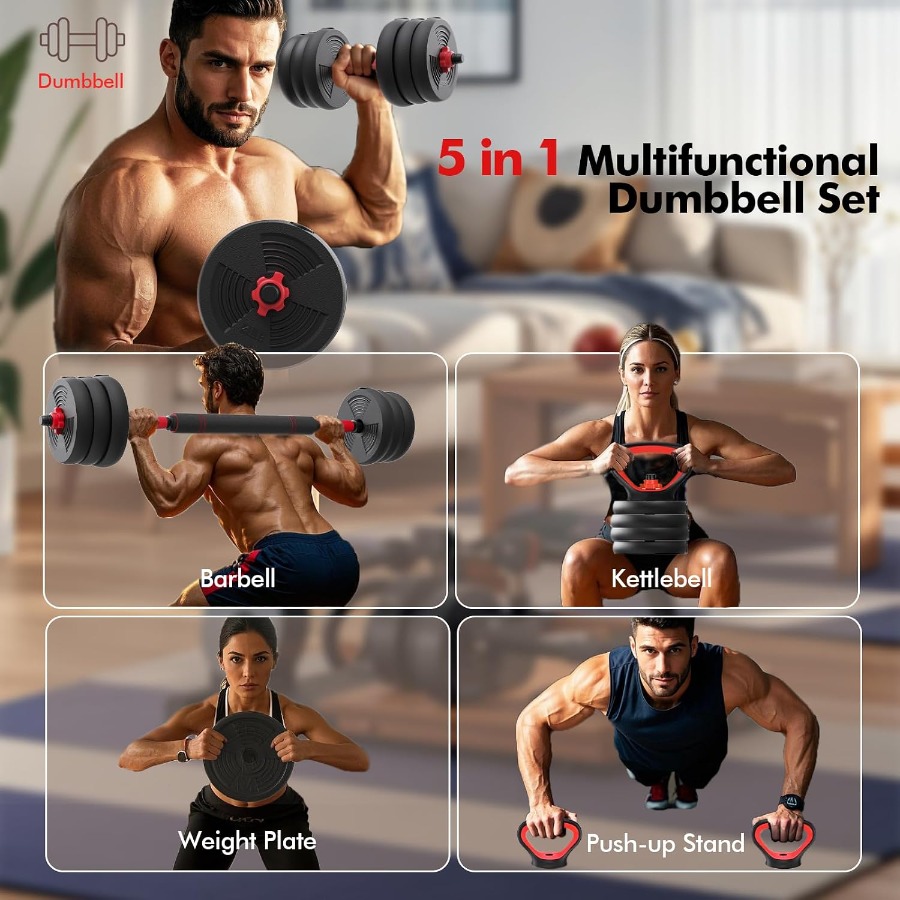Adjustable Dumbbells Set, 60LB - Dumbbell Set ulasan dan harga