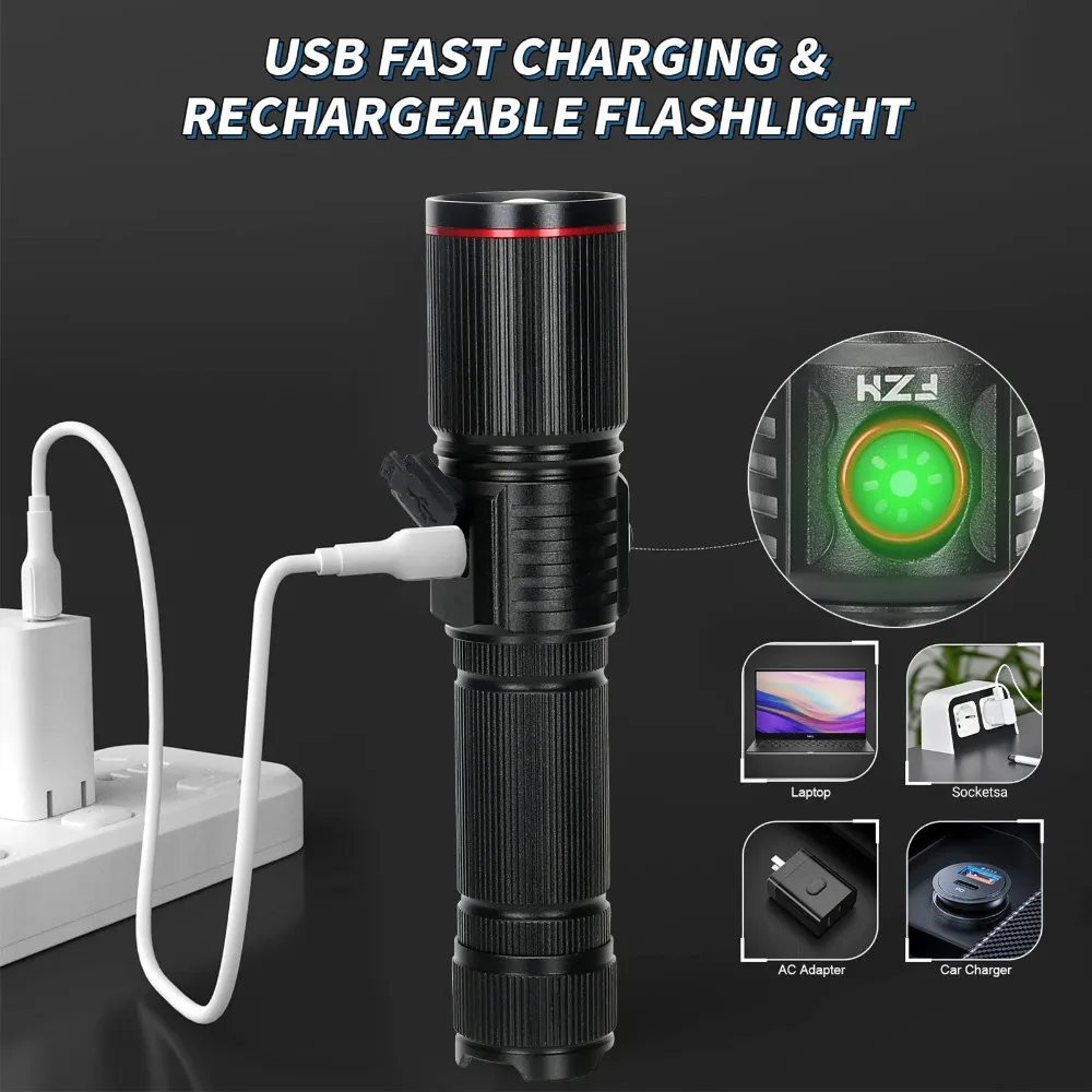 Powerful LED Flashlight Type C - Jump Rope ulasan dan harga