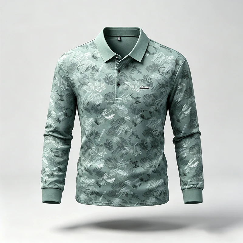 Spring Autumn Mens Lapel Polo  - Resistance Band ulasan dan harga